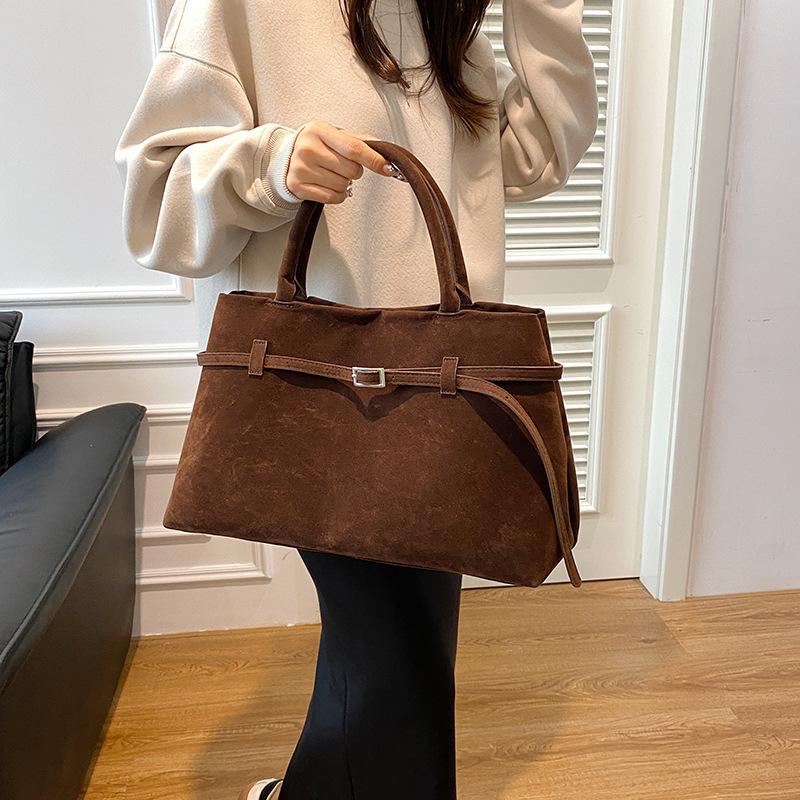 Wholesale Cross-Border Suede Tote Bag, Fashionable Retro Frosted Women's Bag, New Tote Bag, Commuting Handbag