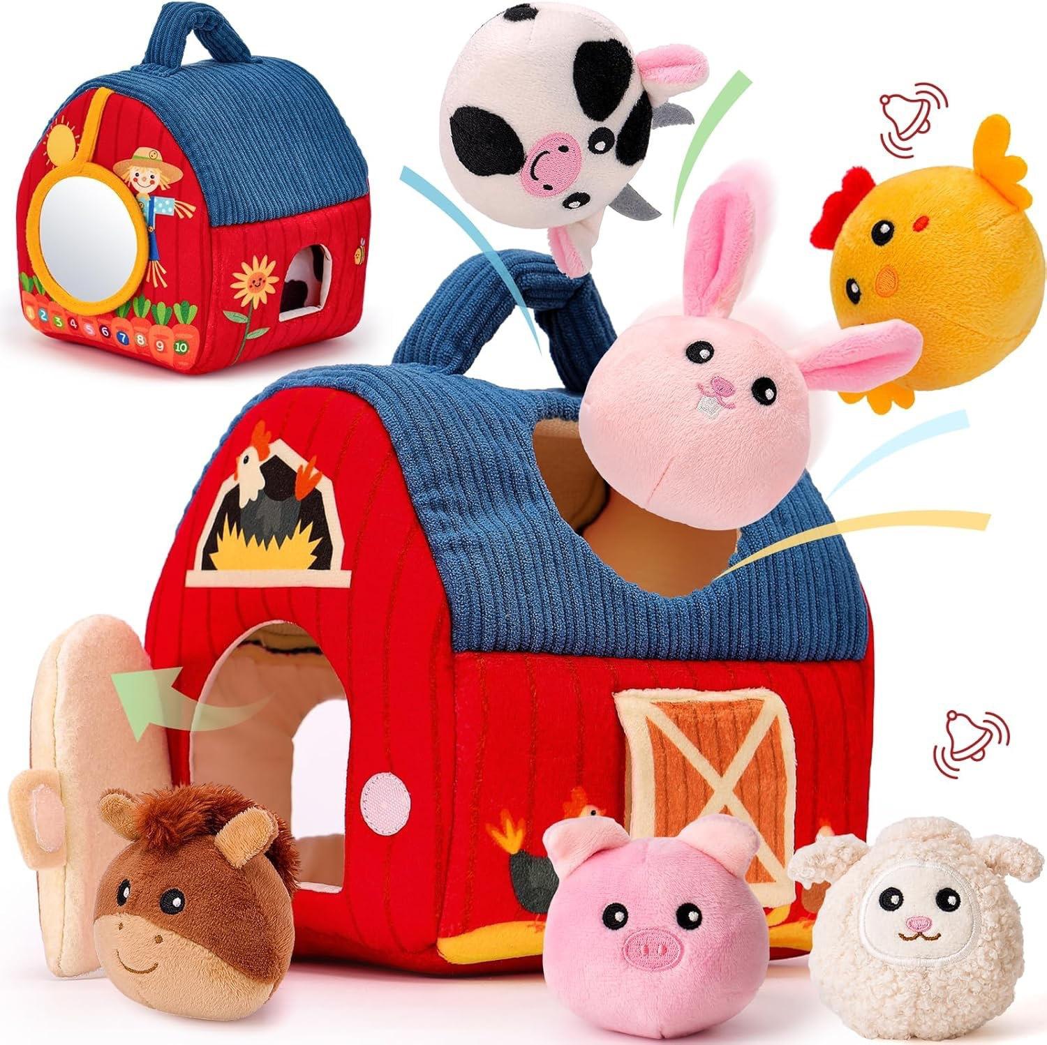 Plush Blind Box Toys for Infants and Toddlers, Educational Sensory Toys, Farm Mini Dolls, Small House Figurines