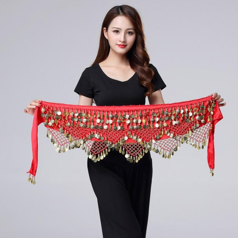 In-Stock Belly Dance Waist Chain Tribal Dance Hip Scarf Indian Dance Performance Belt Waist Belt Stage Performance Practice Accessories