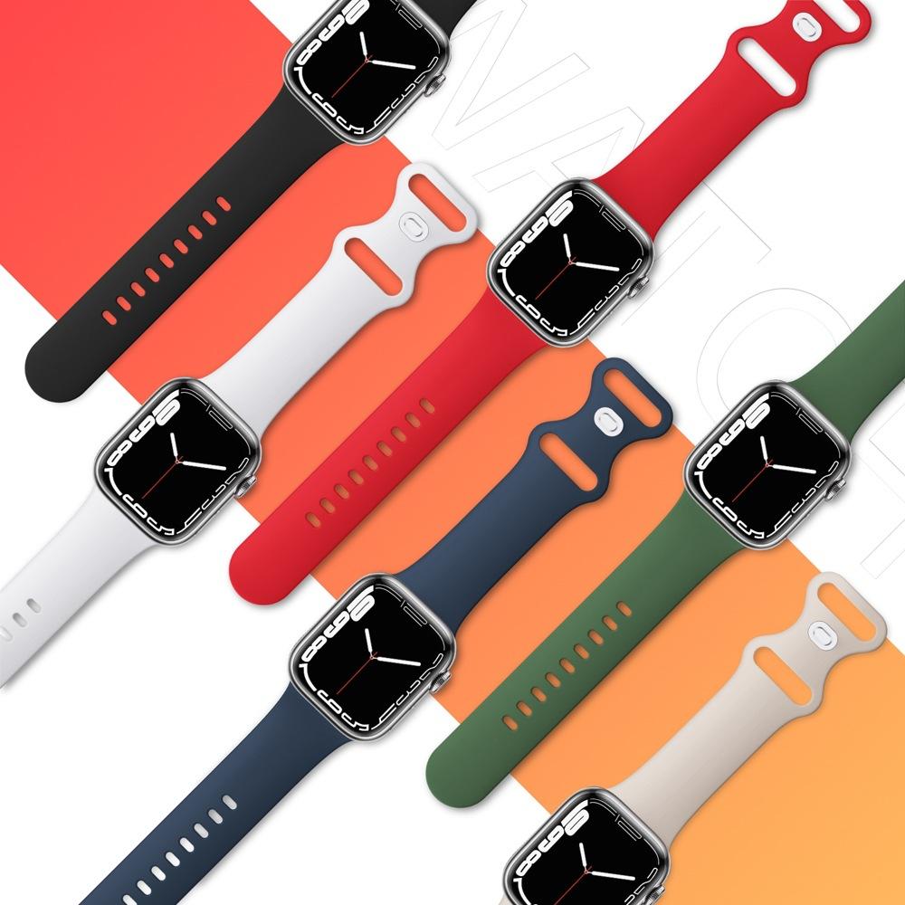 Suitable for apple silicone strap apple watch butterfly buckle 1-9 generation sports strap iwatch wrist strap