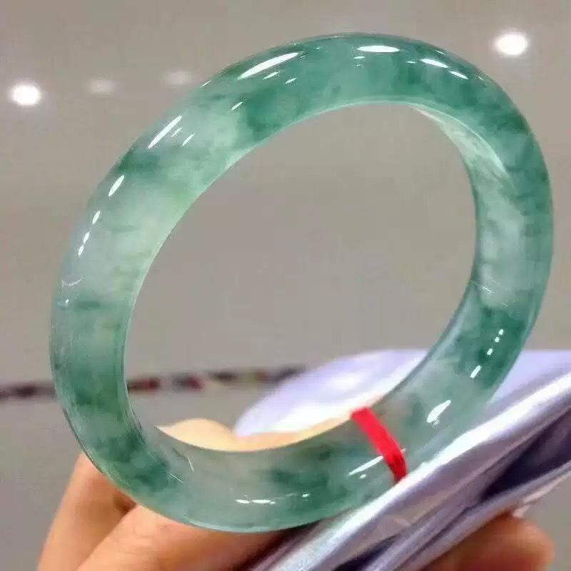 10mm Thick Round Gray Ancient Jade Bracelet Imperial Green New Chinoiserie Cheongsam Accessories Imperial Concubine Bracelet Ancient Style Bracelet Accessories