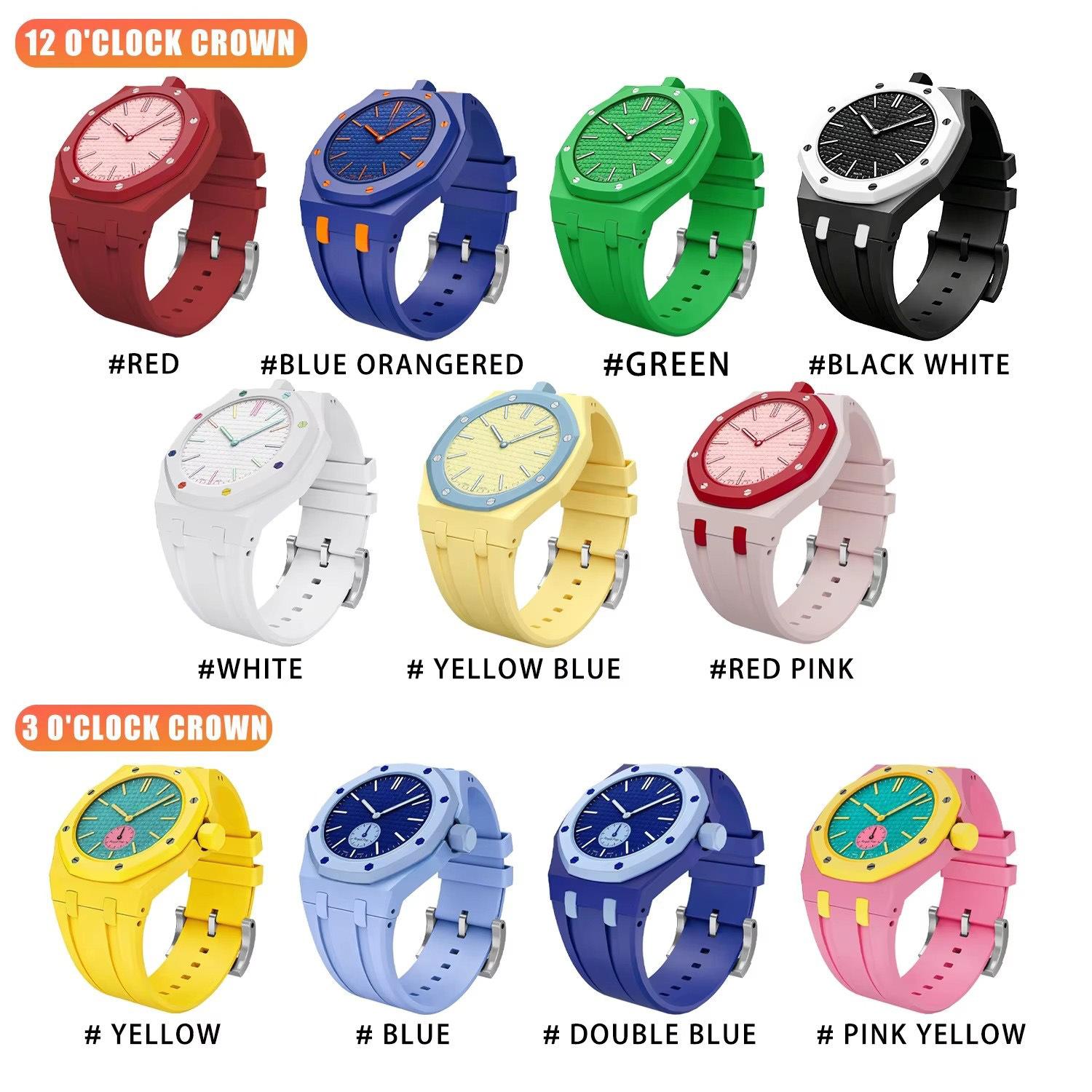 Stylish Sporty Colorful Silicone Wristband Casual Waterproof Watch Strap Suitable for Everyday Wear