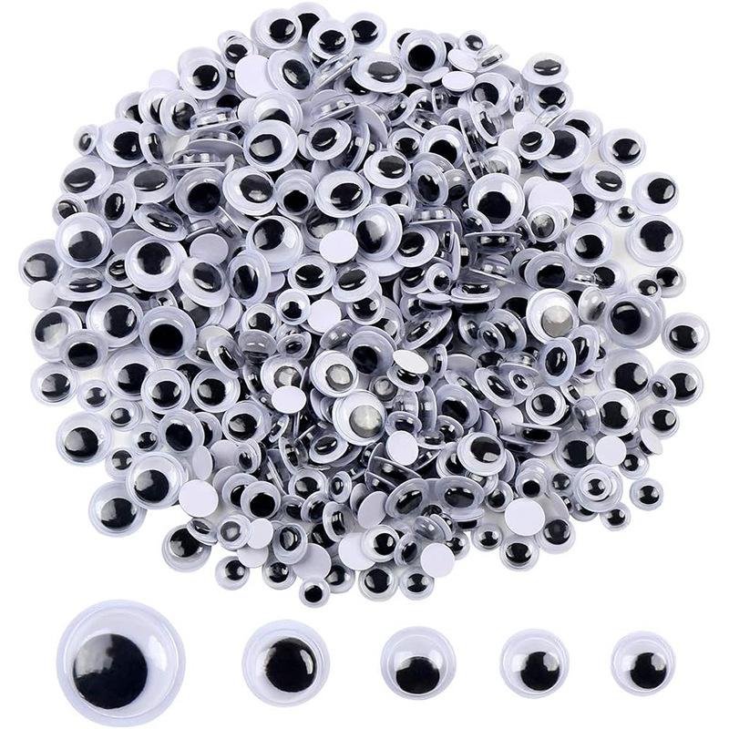 Children's handmade diy material toy accessories with adhesive black and white movable eye stickers