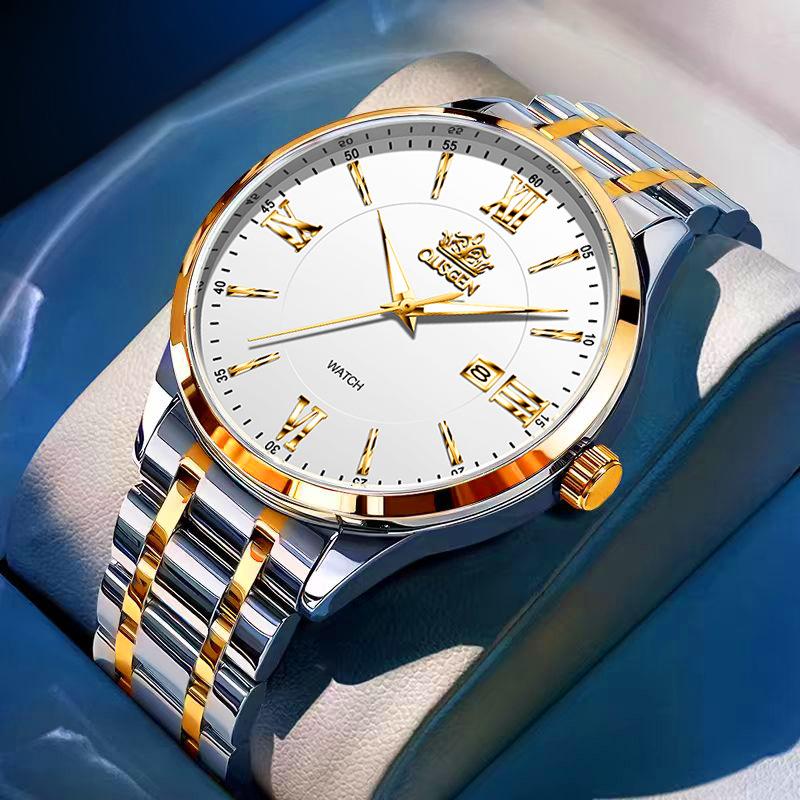 Ousgen Watch Fully Automatic Men's Student Korean Style Trendy Fashion Quartz Dual Calendar Men's Watch