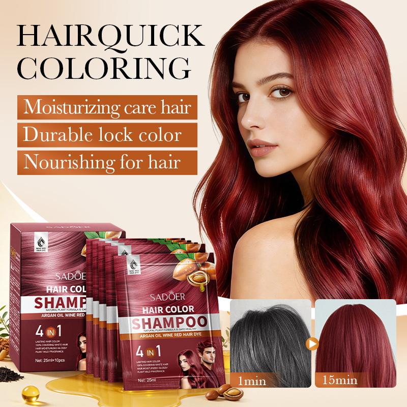 Sadoer Argan Oil Wine Red Dye (Foreign Language Version) 25Ml*10Pcs
