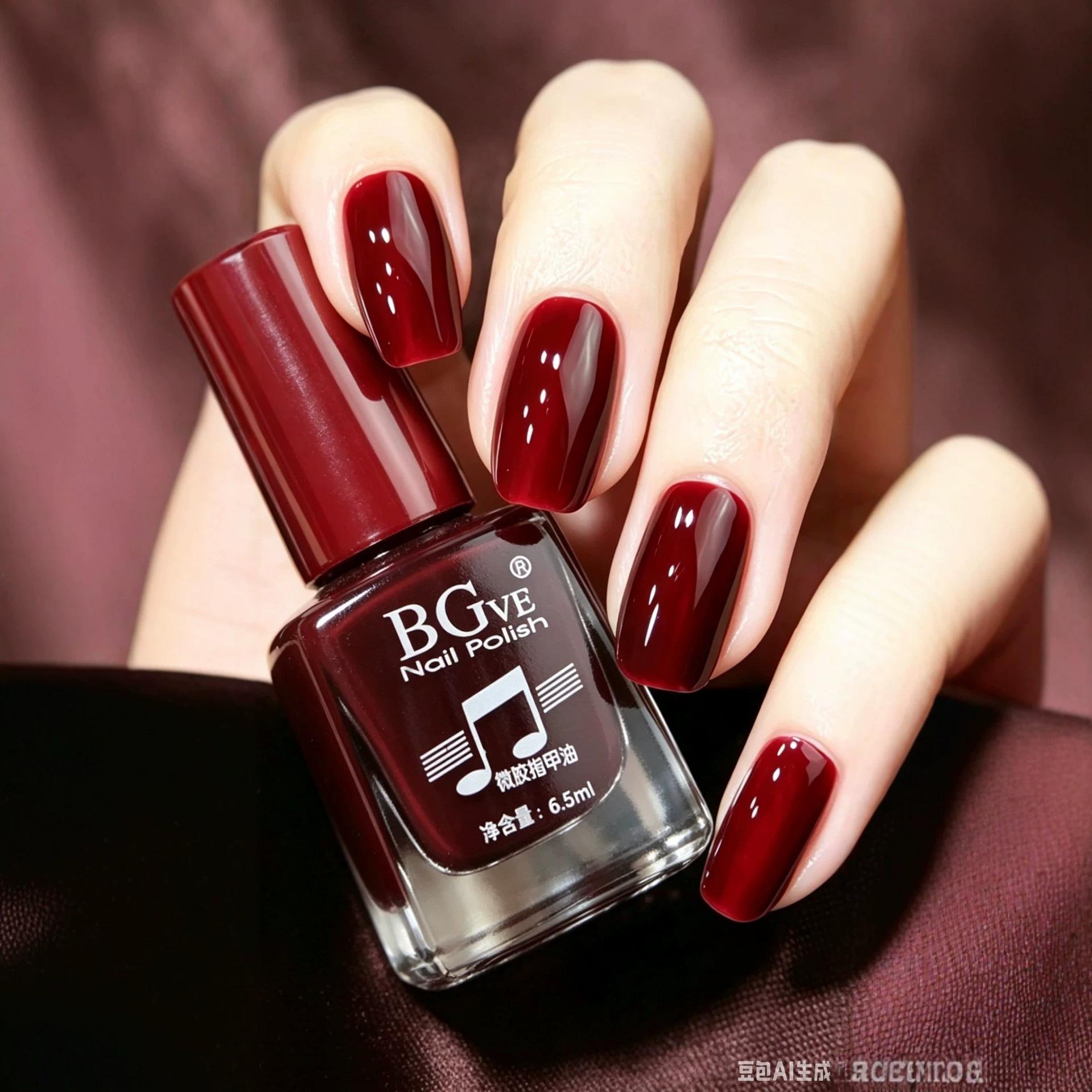 Cross-Border New Product Nail Polish Gorgeous Small Nail Polish Student Nail Polish Color Fragrant Wine Red Big Red Wholesale