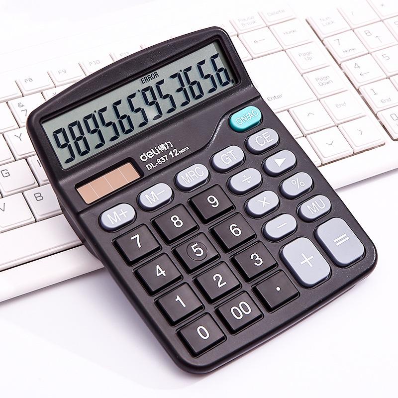 Deli 837Es Calculator Dual Power Supply Calculator Office Solar Computer Financial Calculator