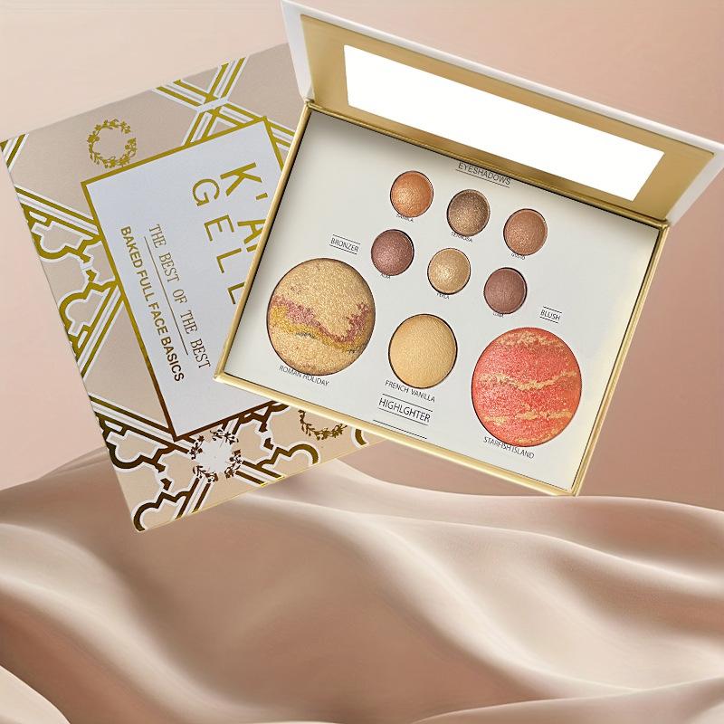 Capel 9-Color Eyeshadow Palette Gilt Comprehensive Makeup Palette Eyeshadow Contouring Blush Multi-Purpose Makeup Cross-Border