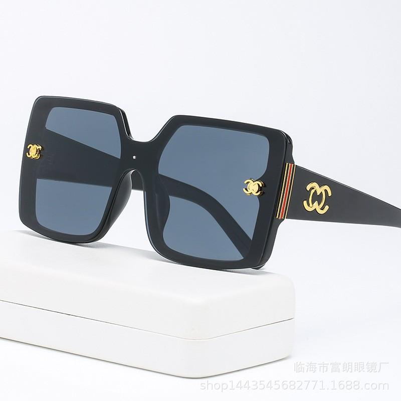 New Style Sunglasses for Women, Fashionable Small Fragrance, Modified Trendy Glasses, European and American Street Photography, Catwalk, Large Frame Sunglasses Wholesale