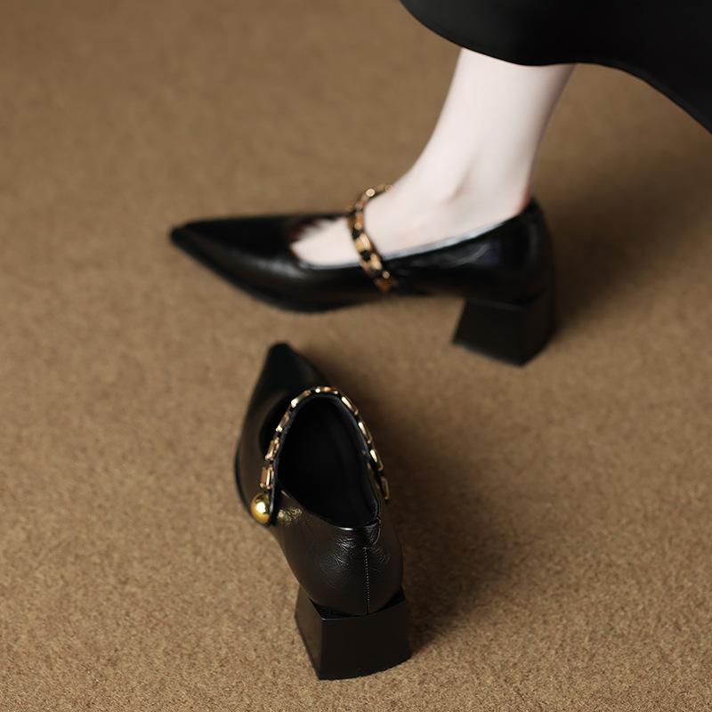 83656-16 Huidong Dalingshi Retro Single Shoes for Women Mary Jane 2026 Spring New High-Heeled Women's Shoes Small Leather Shoes