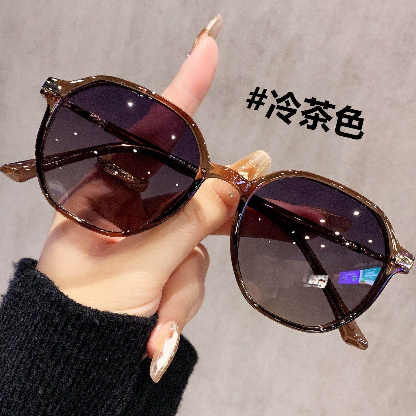 High-end women's sunglasses, new style, slimming, polygonal frame, Korean fashion street style sunglasses