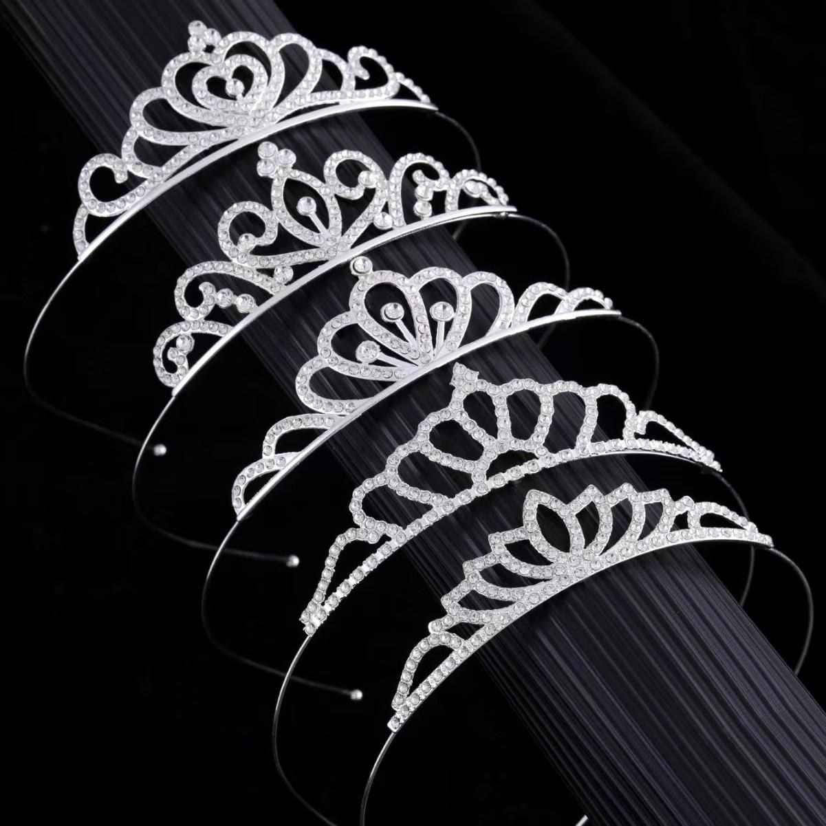 Crown Headwear Children's Headband Alloy Crystal Diamond Hair Accessories Baby's Birthday Party Crown Clamp Girl Dress Accessories