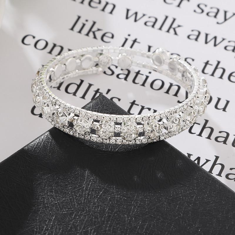 2022 bridal jewelry full diamond stretch bracelet silver bracelet bracelet wholesale AliExpress Ebay hot sale