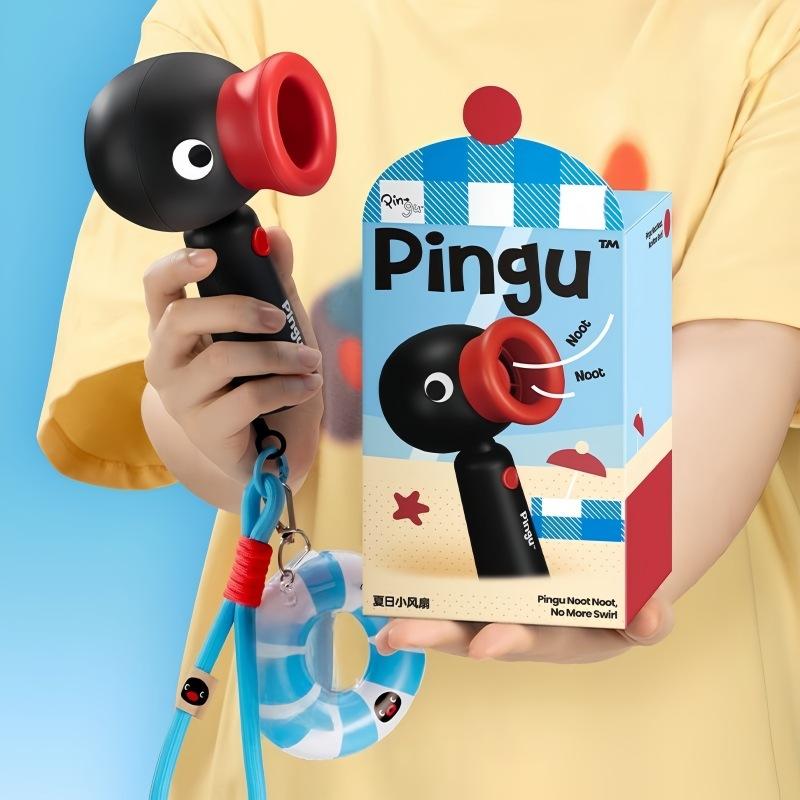 New 2026 Penguin Handheld Fan USB Rechargeable Portable Cute Cartoon Mini Small Desktop Fan for Students