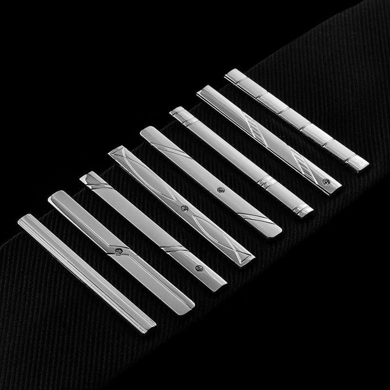Tie Clip Men's Simple Silver Fashion Formal Versatile Tie Clip Business Formal Tie Clip Ready Stock Batch