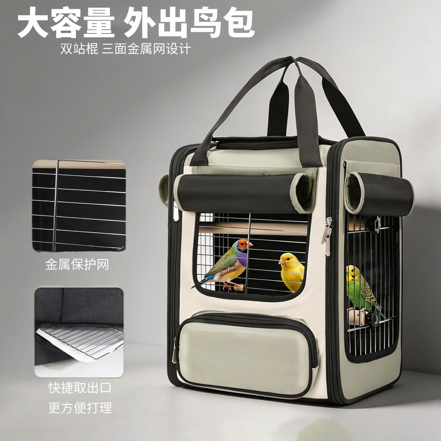Hello Brid Bird Carrier Bag for Parrots, Cockatiels, and Monk Parrots, Portable Anti-Scratch and Bite-Resistant Backpack for Cockatiels