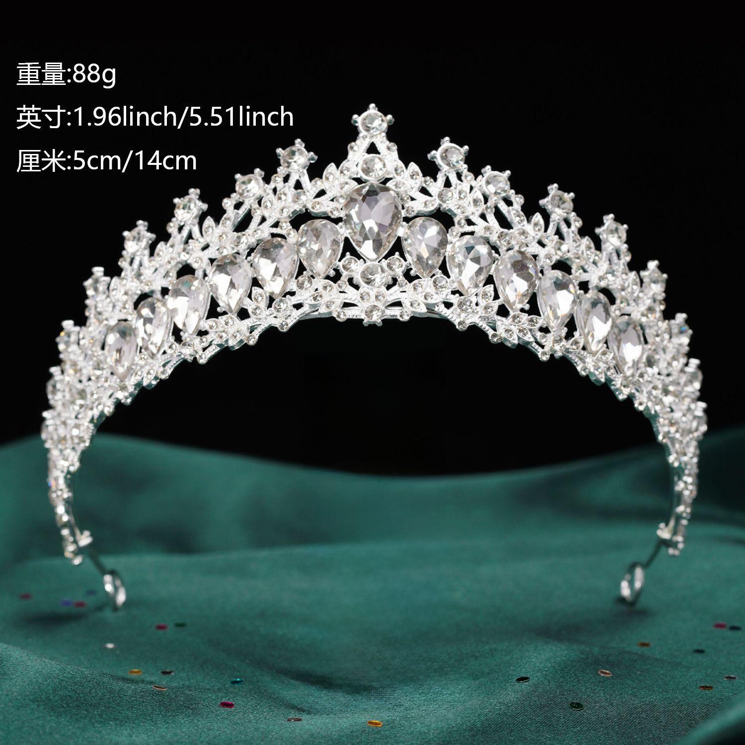 Cross-border bridal rhinestone headband crown wedding accessories crown headpiece AliExpress alloy crown headband wholesale