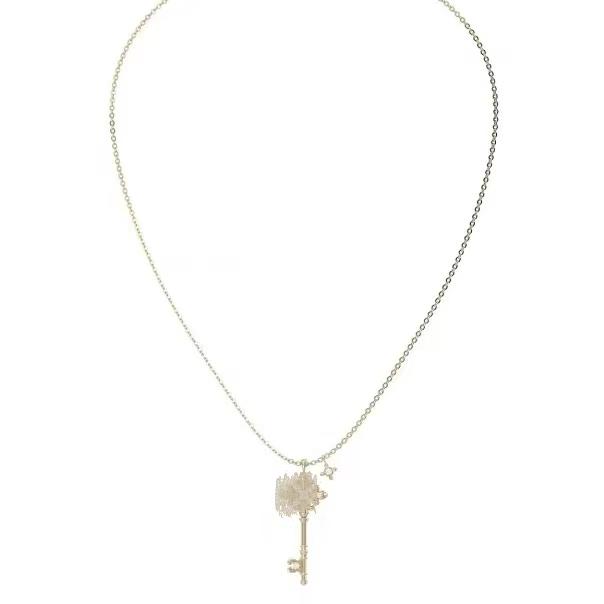 Three-Fold Iris Flower Key Chain Necklace for Women, Light Luxury Clavicle Chain with a Sense of Design, Vintage Sweater Chain