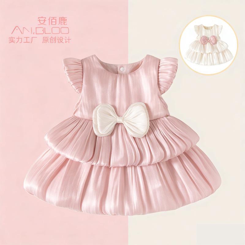 Summer Baby Girl's 100-Day Banquet Princess Dress, Mesh Cake Skirt, Baby's One-Year-Old Dress, Puffy Skirt, Anbaolu