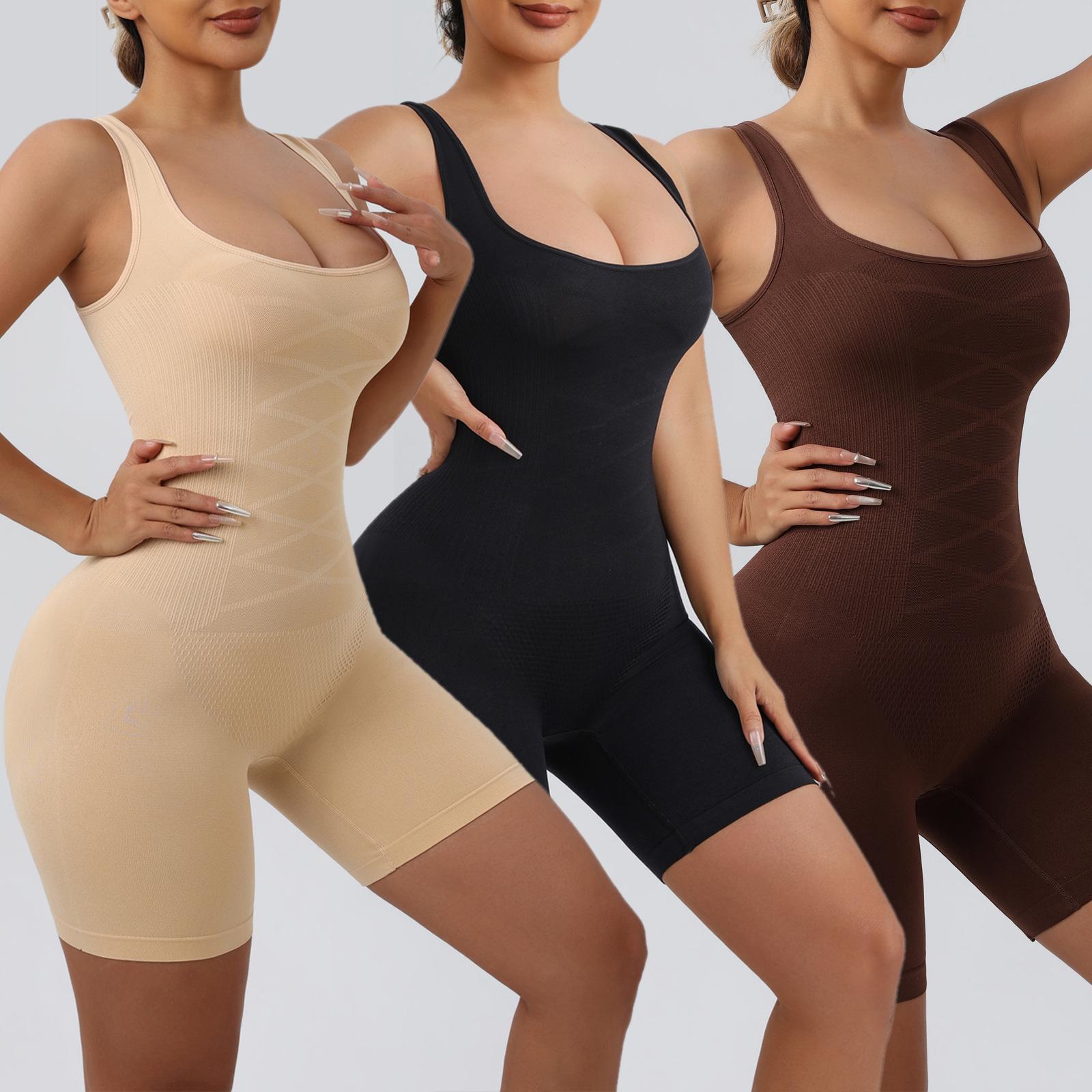 European and American Cross-Border Plus-Size Wide-Shoulder Shapewear Bodysuit for Women, Tummy Control, Butt Lift, Waist Cincher, Hip-Lifting, Chest Support, Foreign Trade Shapewear