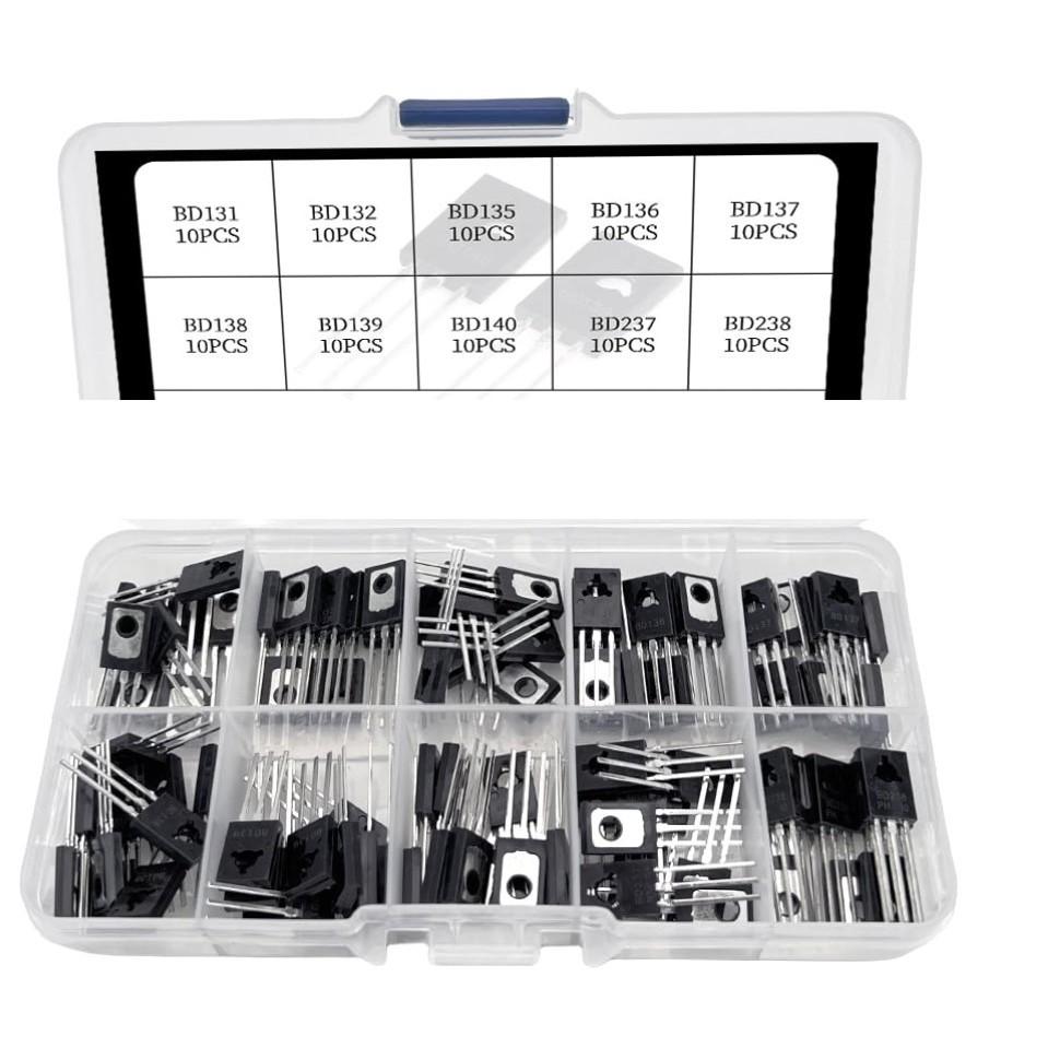 100pcs BD131-BD238TO-126 power transistor kit for circuit design, repair and experiment