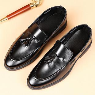 Cross-Border Large Size Men's Shoes Wholesale British Men's Casual Leather Shoes Beanie Tassel Small Leather Shoes Slip-On Loafers for Men