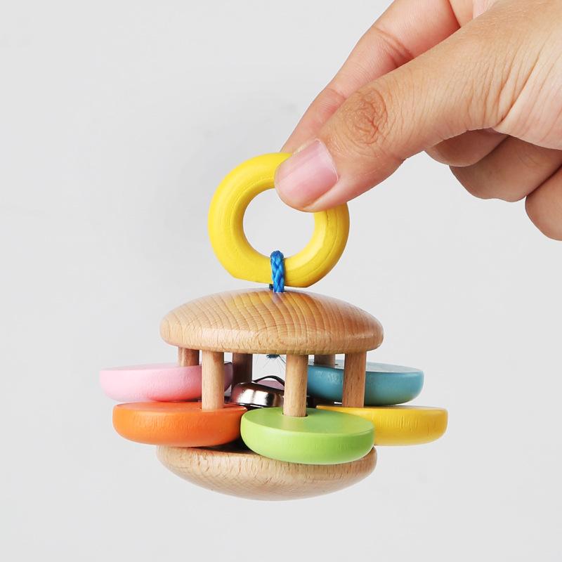 Wooden Rattle Four-piece Orff Musical Instrument Hand-held Rattle Infant Comfort Grasping Early Education Educational Toys