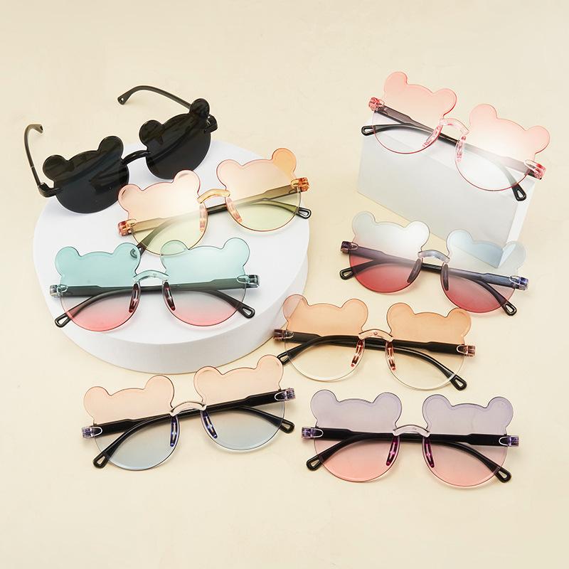 Cute Bear Children's Sunglasses Girls Sunglasses Baby Glasses Boys Sunglasses Hairpin Set Glasses