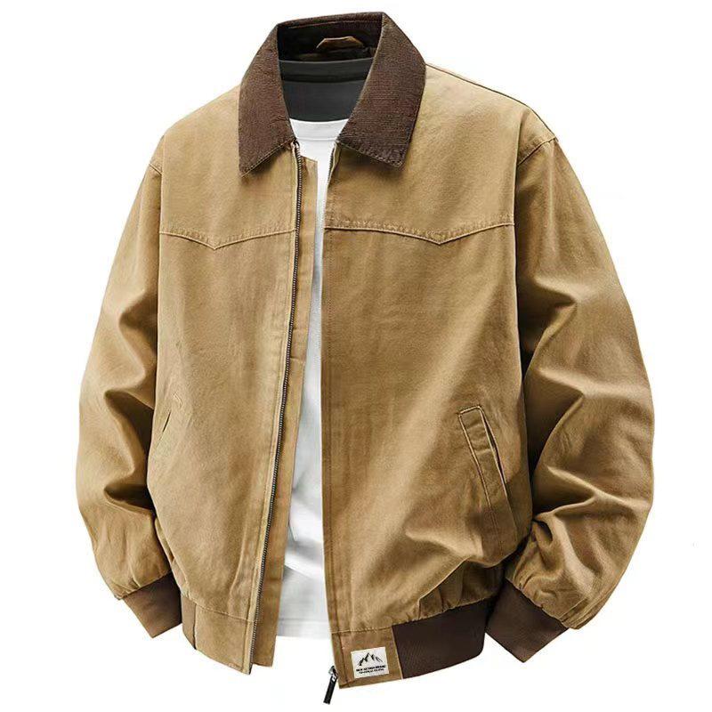 Cross-Border Spring 2026 New Men's American Retro Lapel Jacket Loose Fashion Trendy Casual Jacket