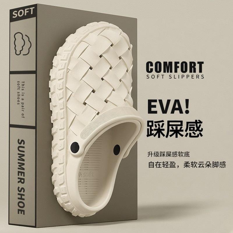 Factory direct soft bottom eva non-slip non-smelly men's outdoor wear hole shoes beach sandals cross-border foreign trade wholesale