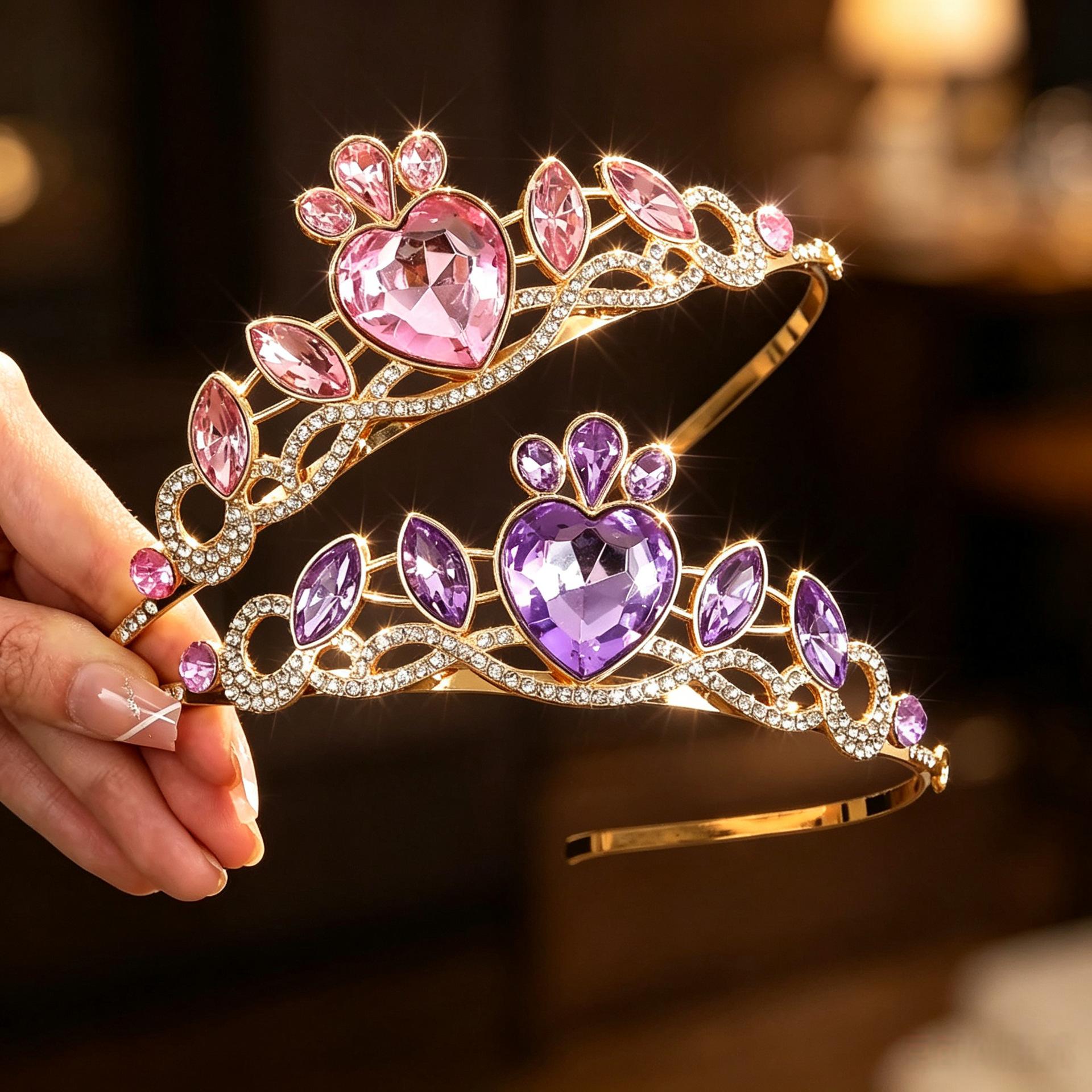 Children's Crown Headwear, Cute Princess Hairbands for Girls, Elsa Barbie Style Headwear, Stage Performance Accessories Wholesale