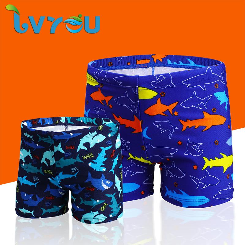 Cartoon children's swimming trunks boxer baby swimming trunks boys plus size large children's hot spring swimming suit optional swimming cap special approval