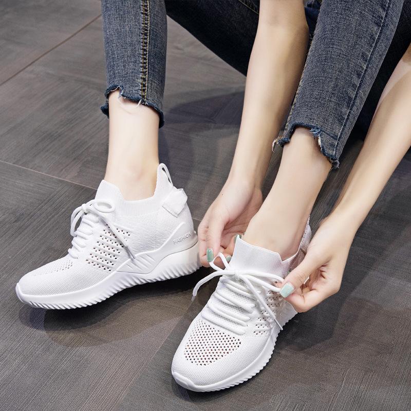 2025 New Spring Lightweight Breathable Women's Sports Heightening Casual Shoes Feiwei Running Fashion Shoes Wholesale