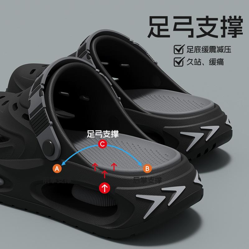 Croc-Style Men's Slippers Summer 2026 New Model Non-Slip Odor-Resistant Wear-Resistant Men's Outdoor Slippers with a Soft Eva Thick Sole
