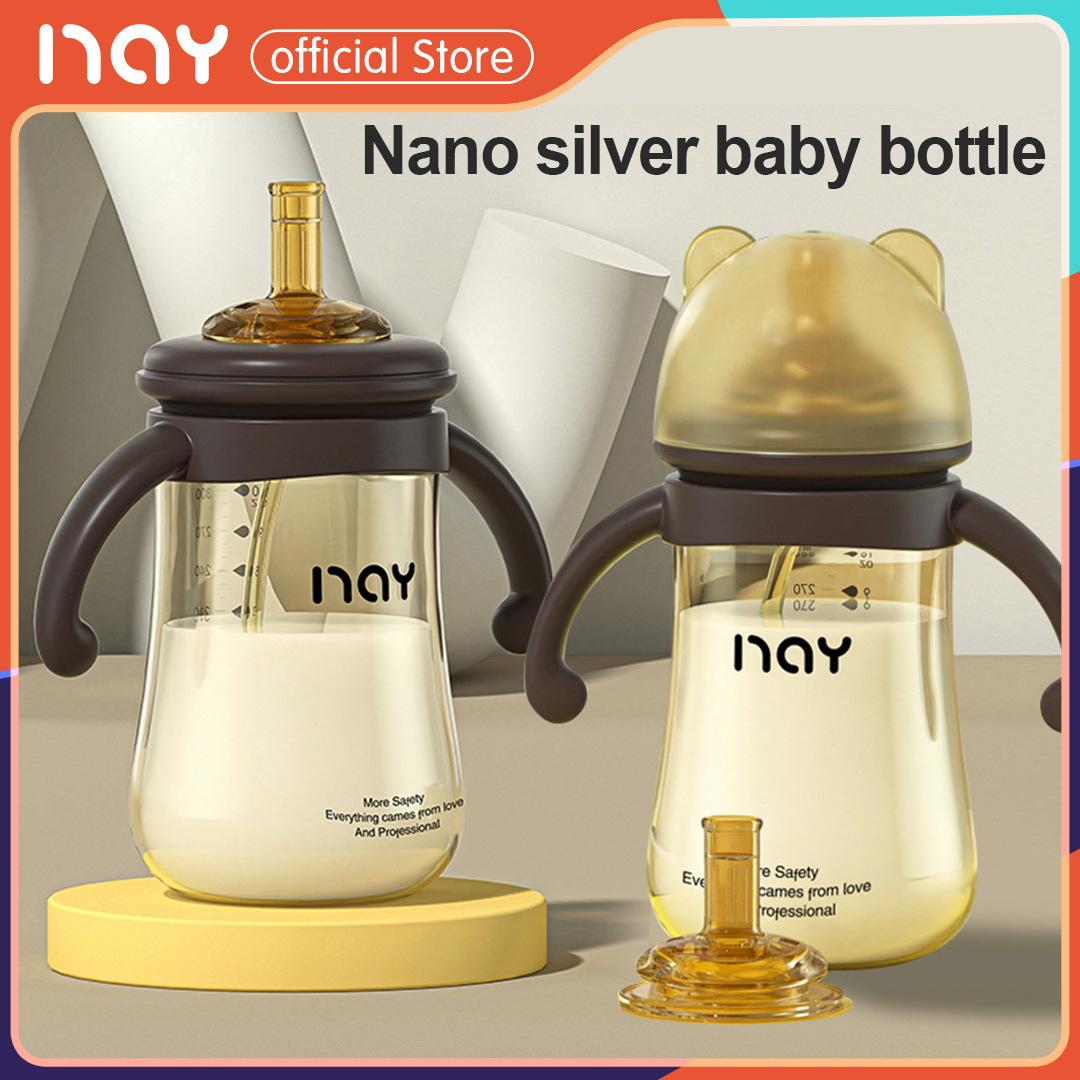 Cross-border infant feeding bottle nano silver antibacterial pipette cup wide-caliber feeding bottle anti-flatulence and anti-choking with handle