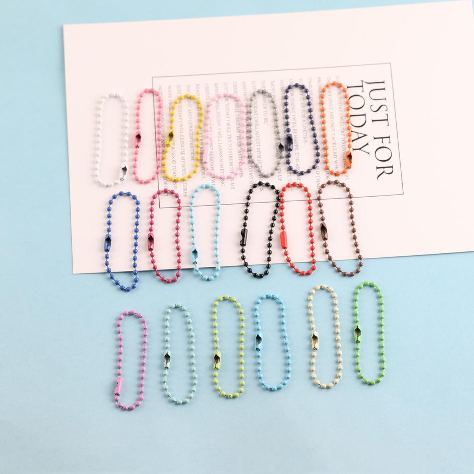 Cross-Border Hot-Selling Painted Round Bead Chain, Guka Pendant Chain, DIY Handmade Bag Keychain Chain, Tag Chain