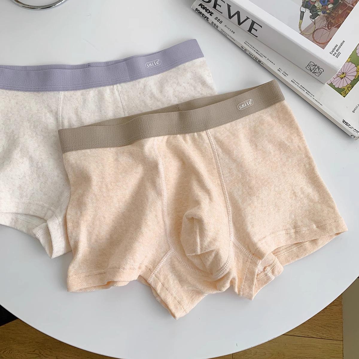 Class A cotton men's underwear four corners cotton antibacterial seamless mid-waist boxer shorts plus size short boys pants wholesale