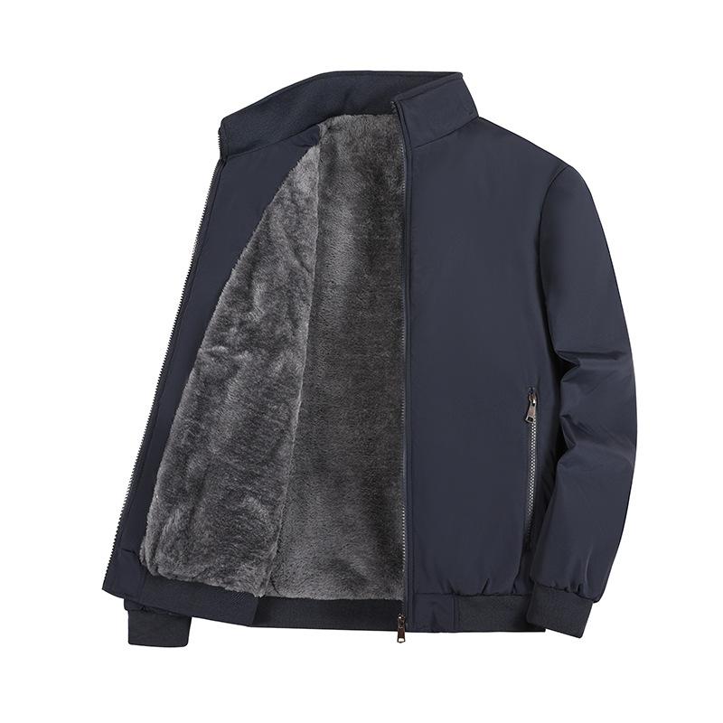 Dad's Coat Middle-aged Men's Wear Graphene Autumn and Winter fleece-lined Thickened Jacket Men's Business Cotton-padded Clothes Men's Grandpa Winter