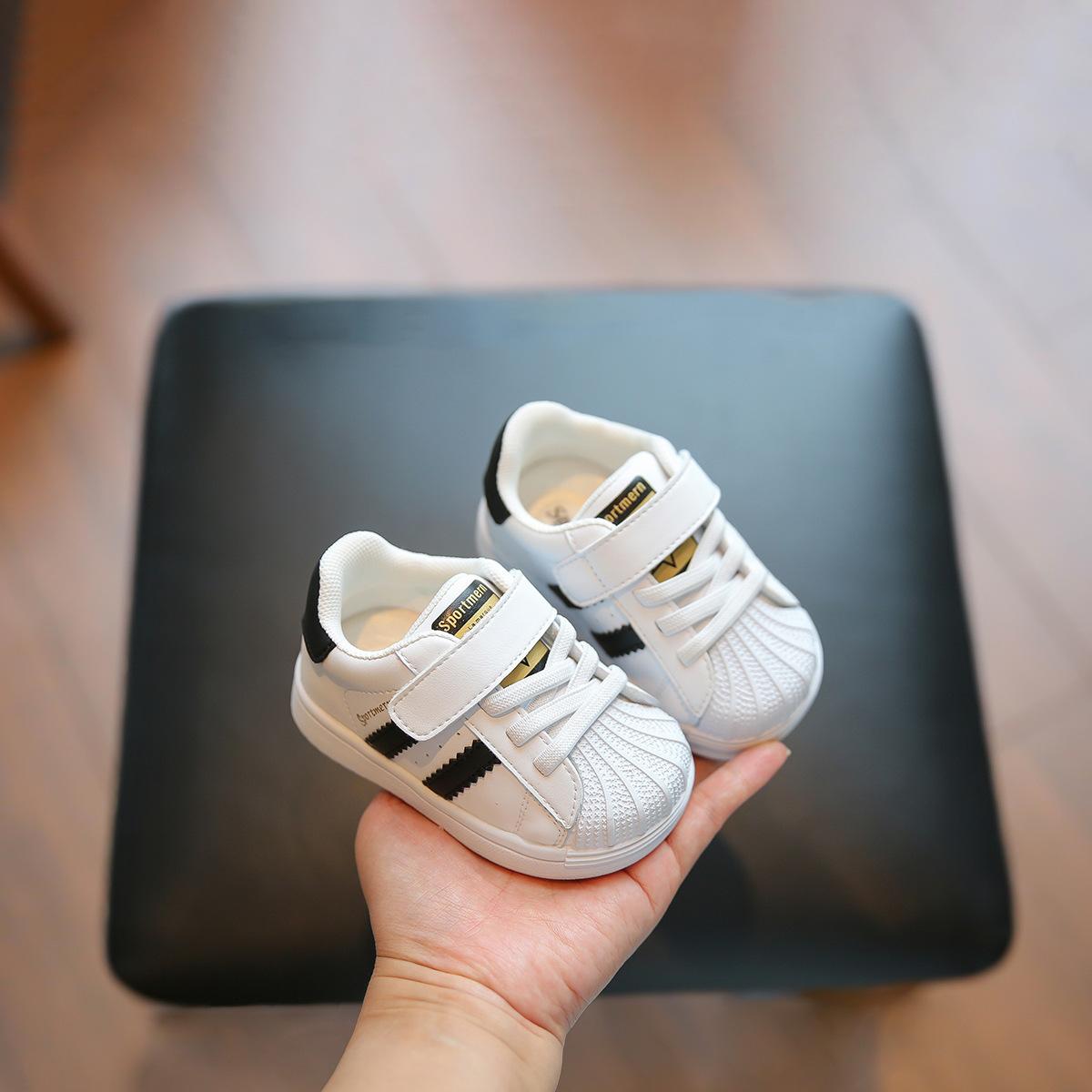 Little Step Baby Toddler Shoes 2025 Autumn Boys' Sneakers Girls' Shoes Shell Toe White Shoes Baby Soft Sole