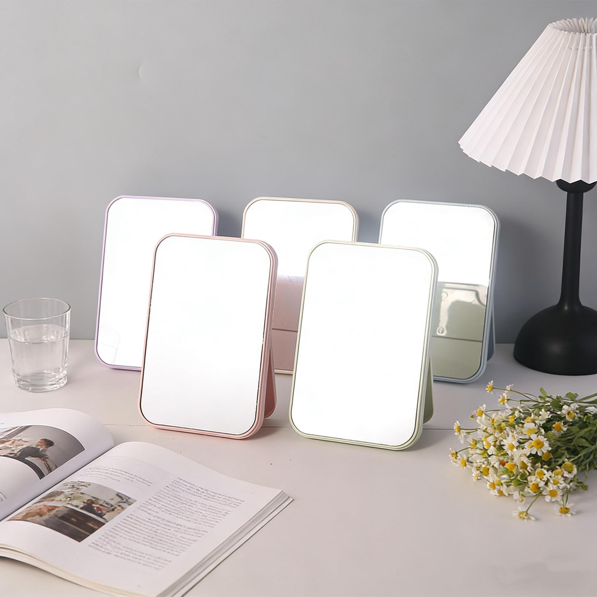 Desktop Makeup Mirror, Mirror for Placing on the Table, Folding Princess Mirror, Rectangular Mirror, Large Dormitory Desktop Mirror
