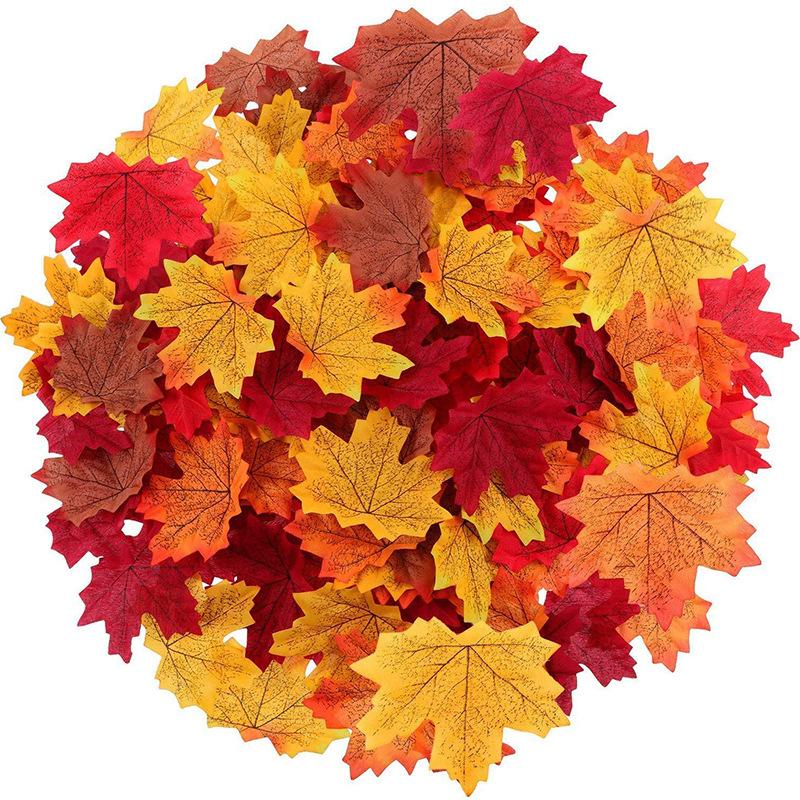 Simulation maple leaf false leaves autumn deciduous decoration wedding wedding flower kindergarten DIY handmade materials