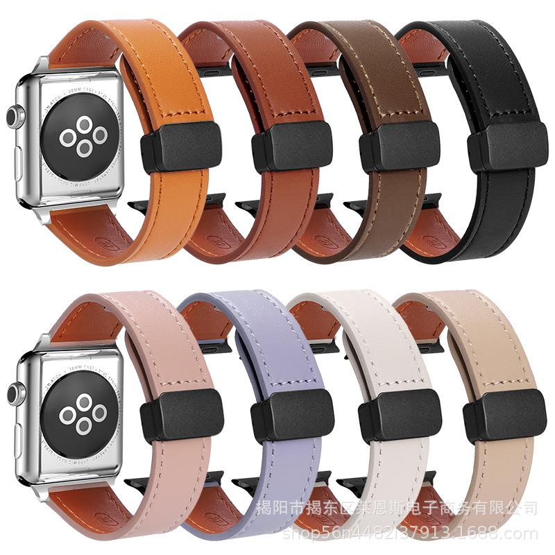 For apple iWatch Magnetic Buckle Leather Strap apple watch Folding Buckle Samsung Huawei watch Strap