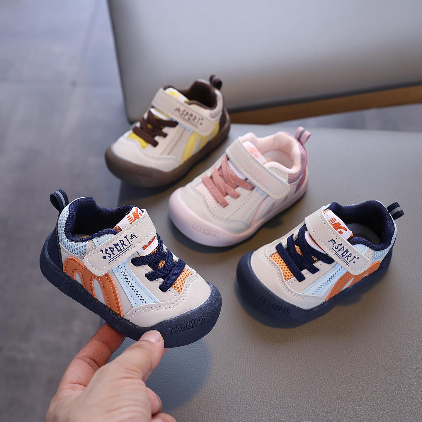 Infant soft-soled walking shoes, new spring and autumn models, breathable casual non-slip sports shoes for boys and girls, toddler functional shoes