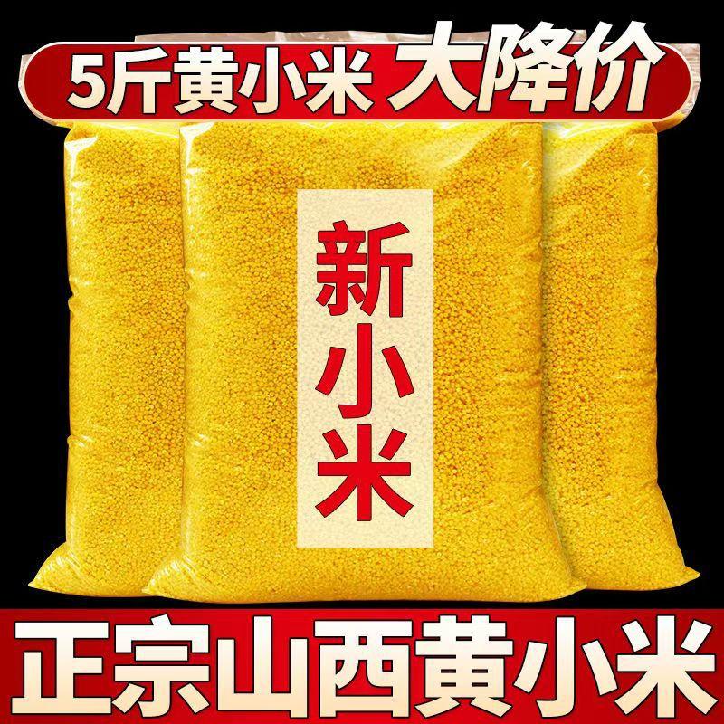 New Glutinous Seasonal 1m Grain Yellow Millet New Rice Farm Fresh Grains Rice Postpartum Shanxi Yellow Millet Millet 2.5kg