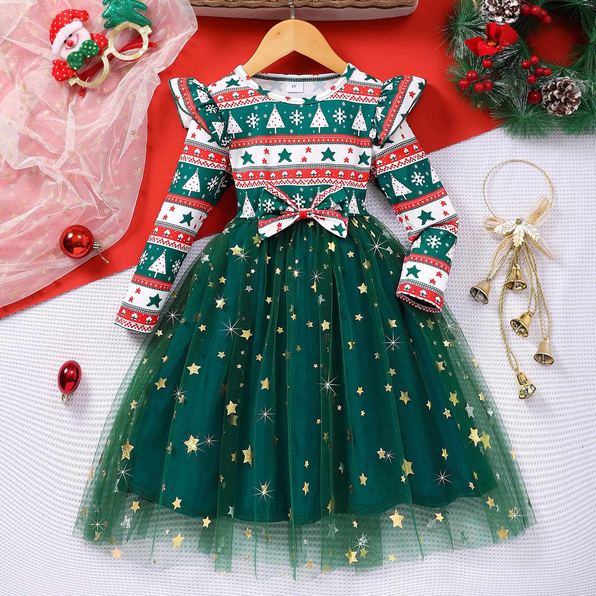 Children's Dresses, Girls' Skirts, Princess Dresses, Spring and Autumn Styles, Long-Sleeved Dresses for Baby Girls, Kidsren's Autumn Holiday Dresses