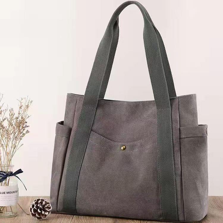 Canvas Bag 2024 New Style Old-Fashioned Portable Versatile Mom Bag Wear-Resistant, Strong and Practical Canvas Tote Bag