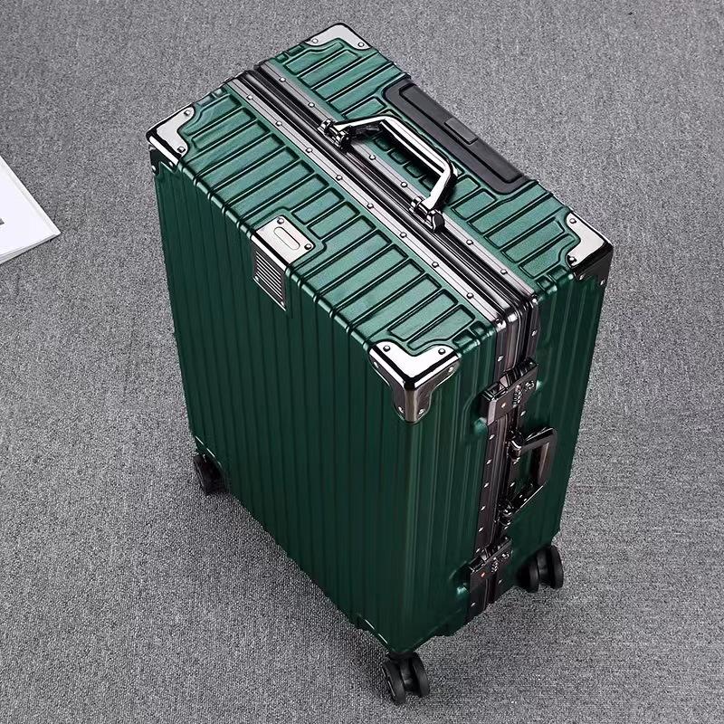 [Set] Aluminum Frame Suitcase, Sturdy and Durable Trolley Case, Universal Wheel Travel Case, Large Capacity Password Lock Suitcase