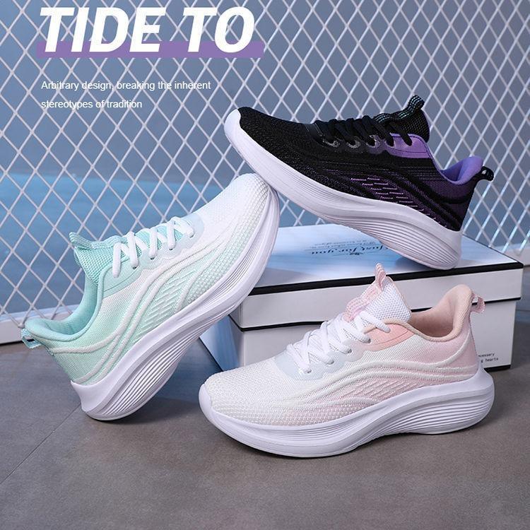 Cross-Border New Style Fly-Knit Women's Sports Shoes, Breathable and Comfortable Women's Shoes, Trendy Versatile Shoes, Women's Shoes for Dropshipping