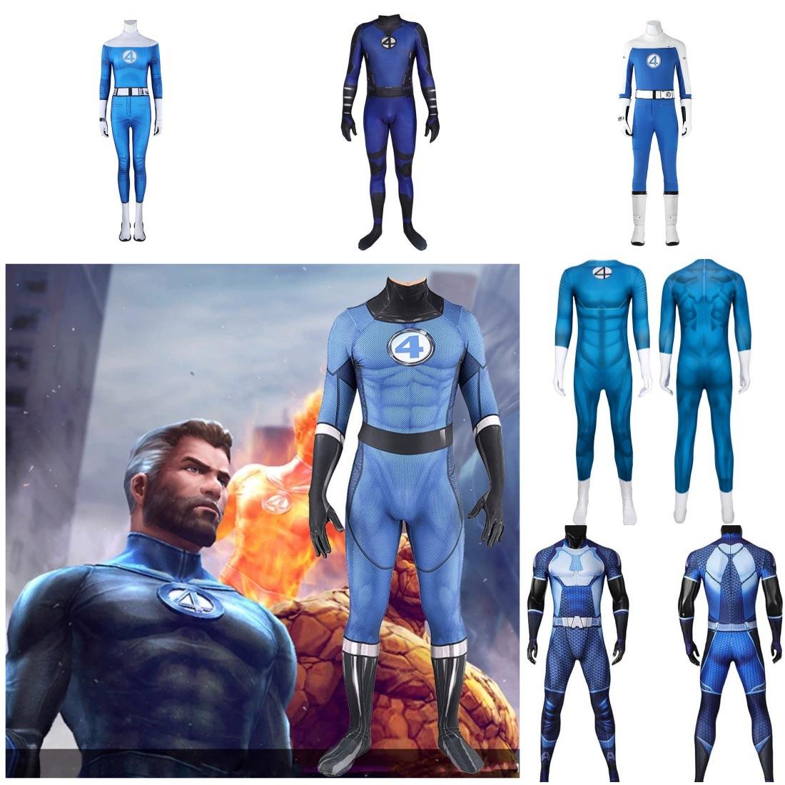 Cross-Border New Marvel Movie Fantastic Four Cosplay One-Piece Bodysuit Halloween Cosplay Costume
