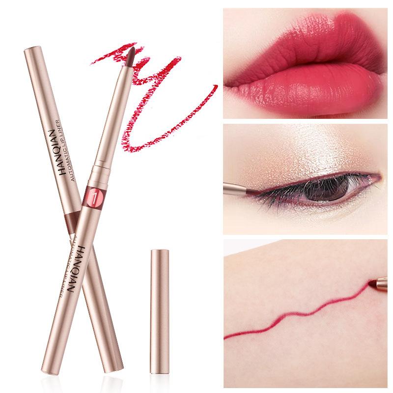 Han Qian Automatic Rotary Lip Pen Waterproof Lip Liner Novice Cosmetic Lip Base Lipstick